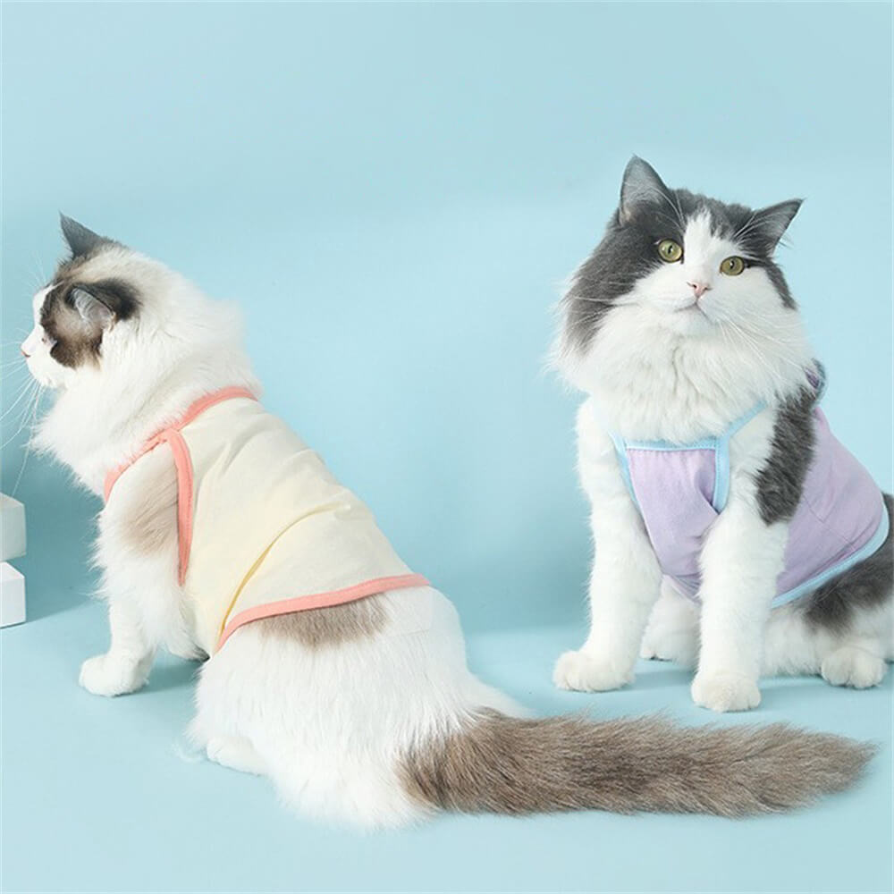 Pet dog clothes for small and medium dogs cute contrast color small suspenders breathable vest two-legged clothes