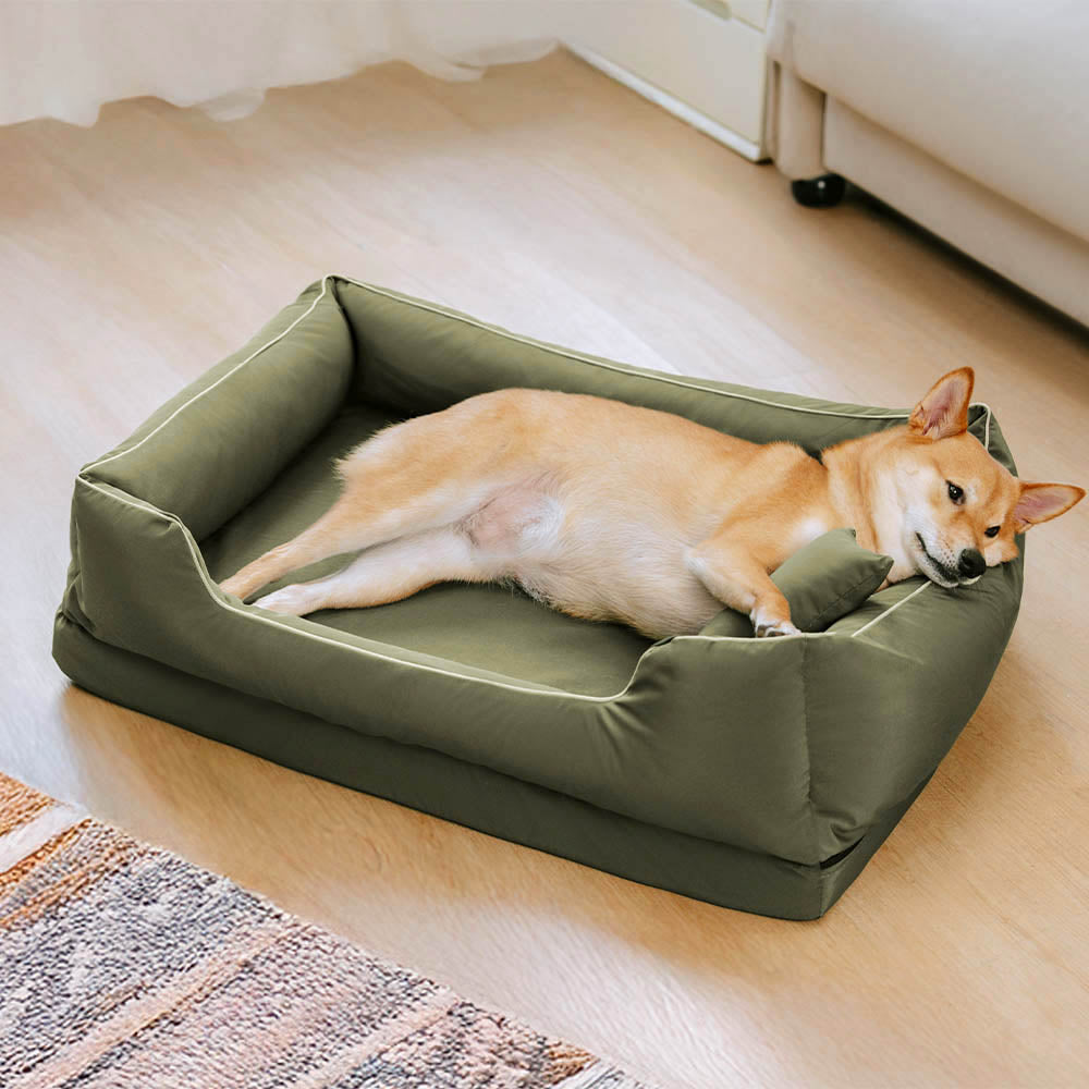Letto per cani in stile nordico, impermeabile, anti-graffi e lavabile con cuscino.