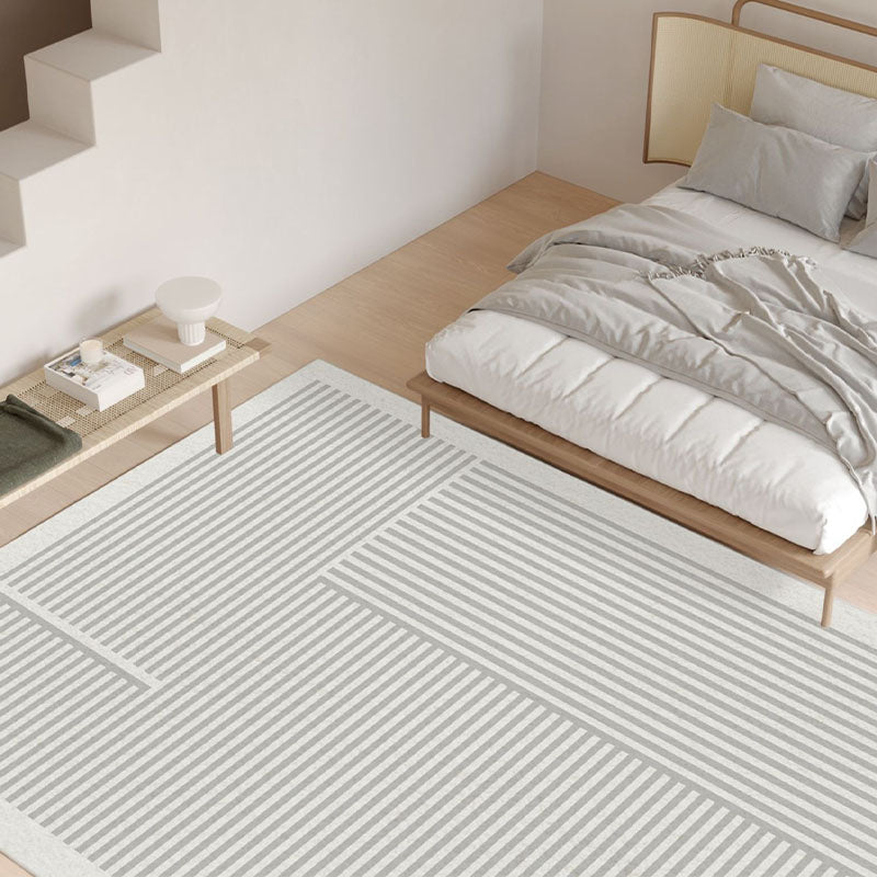 Moderner Wohnzimmerteppich mit geometrischen Linien, wasserdichter Haustierteppich