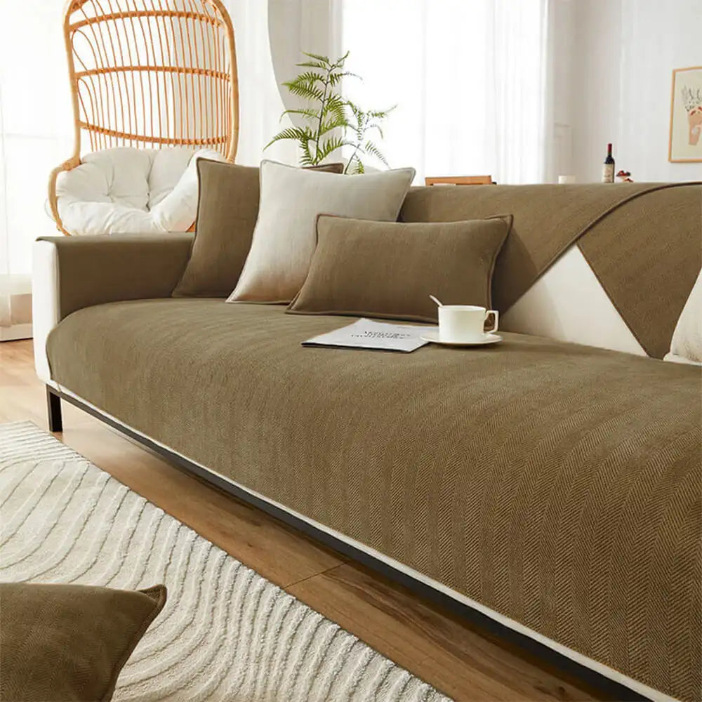 Coperture per divani in tessuto chenille a zig zag, impermeabili e antifouling