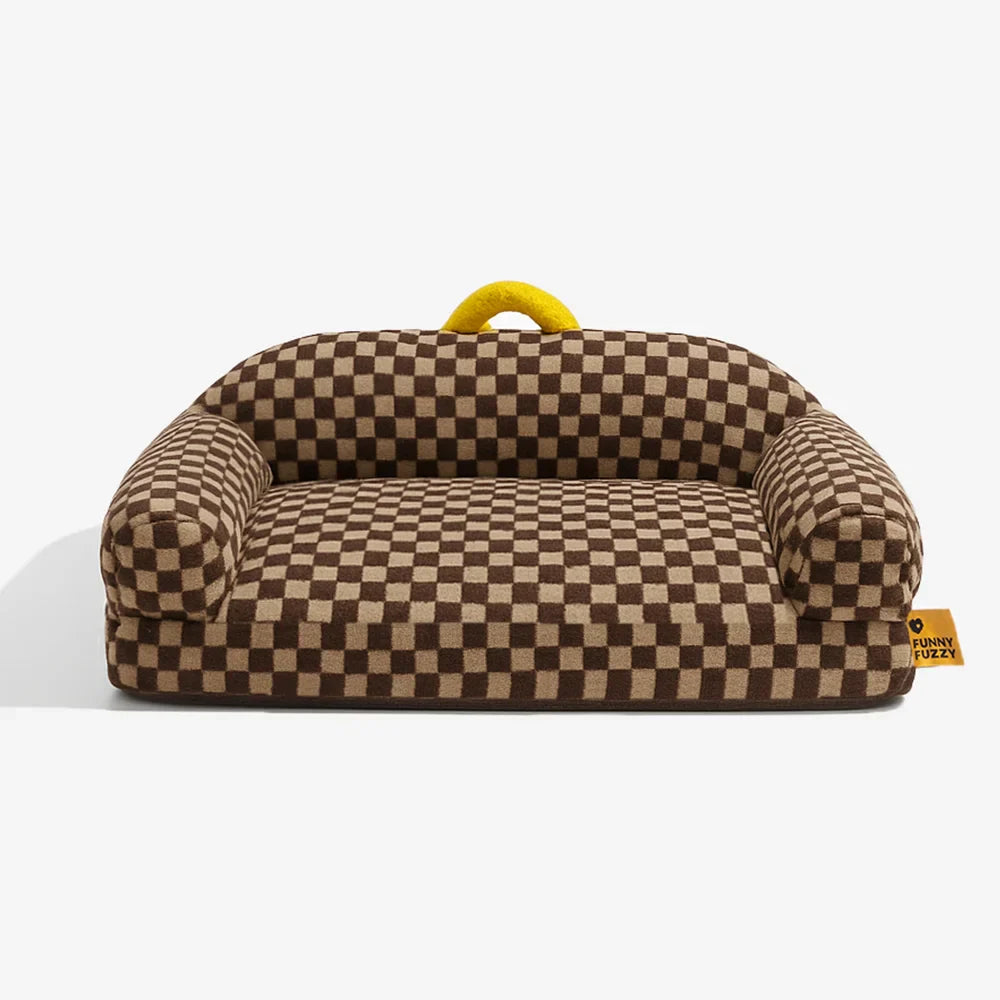 Letto ortopedico per cani lavabile spesso e soffice a scacchi - CheckMate