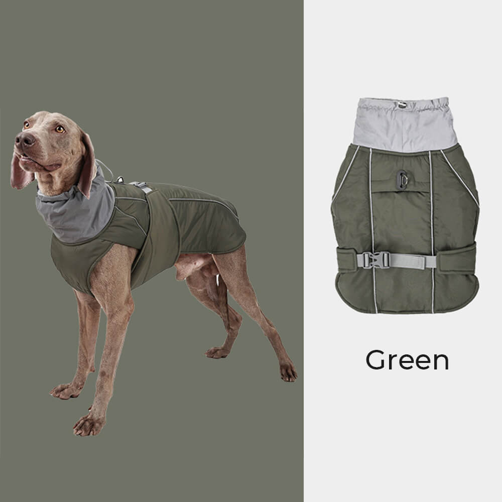 Veste épaisse réfléchissante imperméable et chaude à col haut pour chien