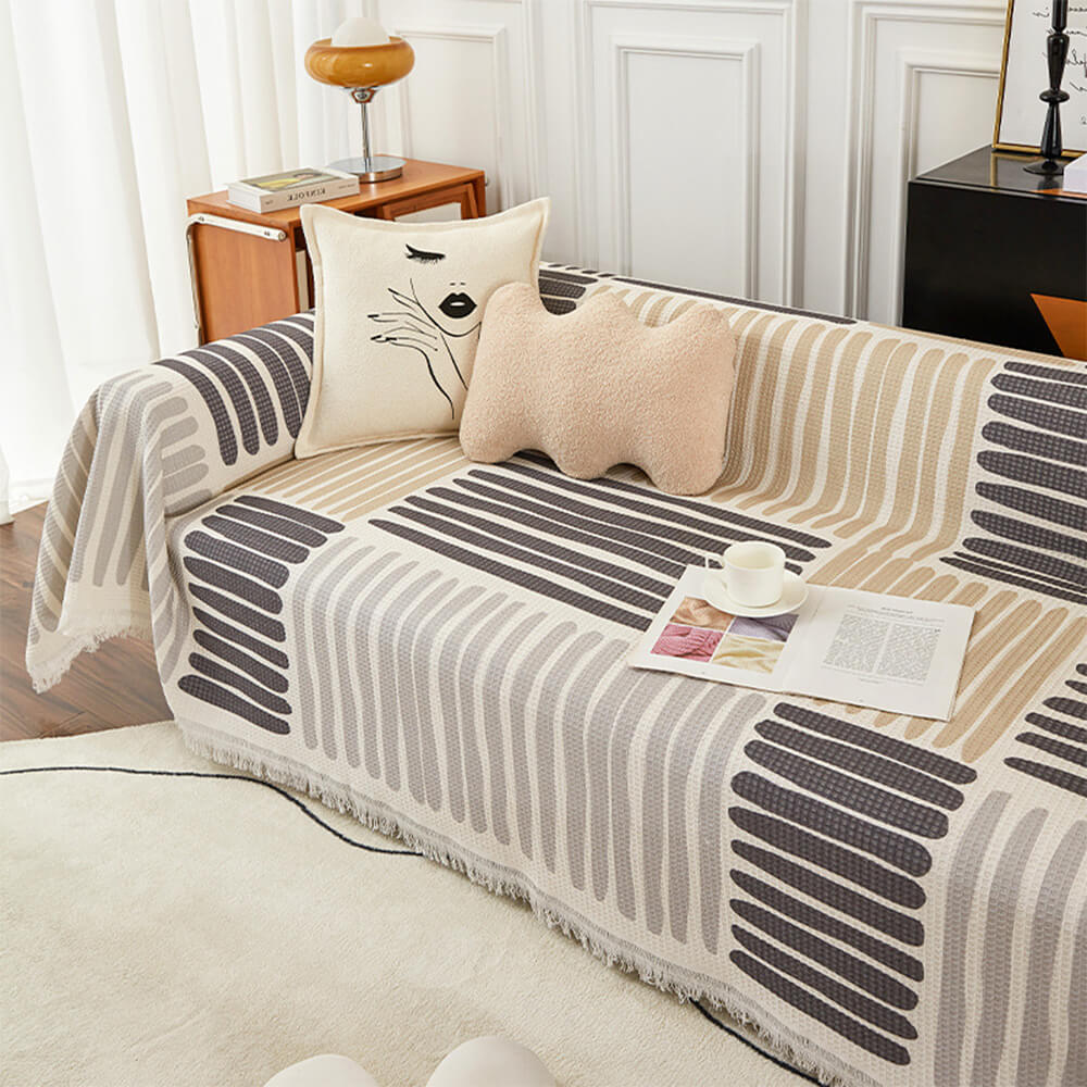 Copertura per divano a motivi geometrici multicolore - Design moderno per una casa elegante