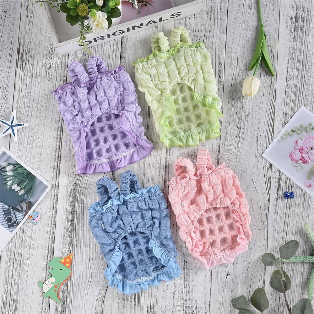 Cute and Breathable Pet Clothes Spring Summer New Arrival: Macron Bubble Jacquard Harness