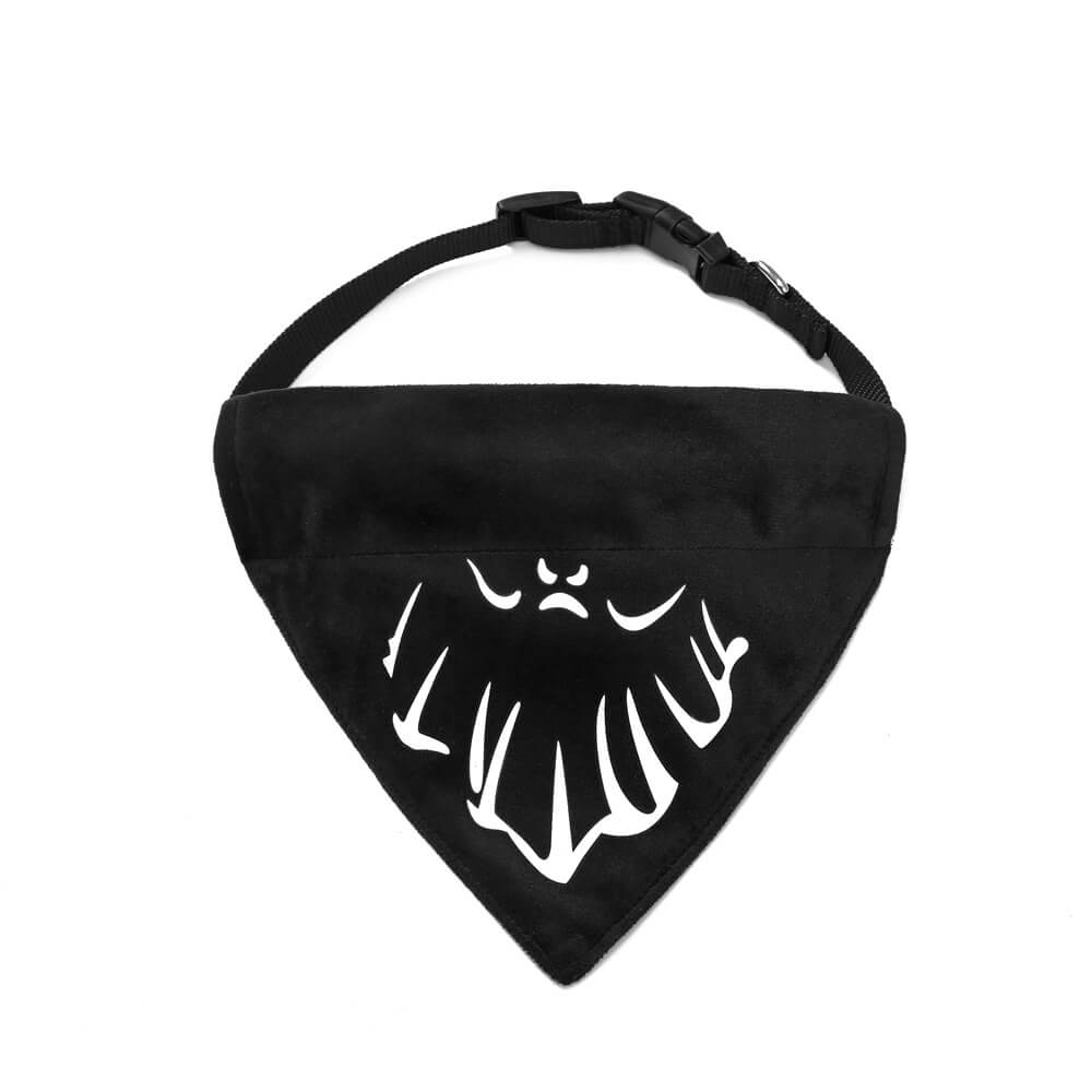 Bandana luminosa para mascotas de Halloween | Babero y collar para mascotas con forma de triángulo brillante