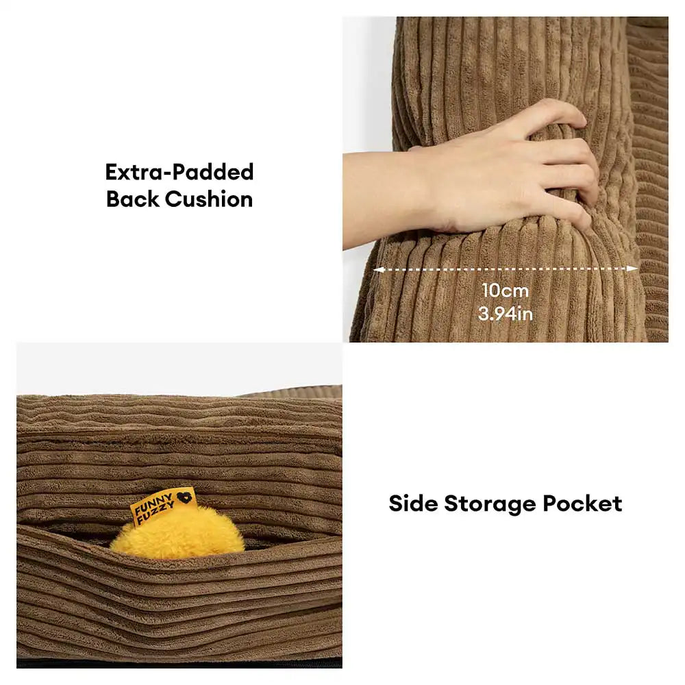 ComfySofa – Letto ortopedico per cani in corduroy anti-graffi, removibile