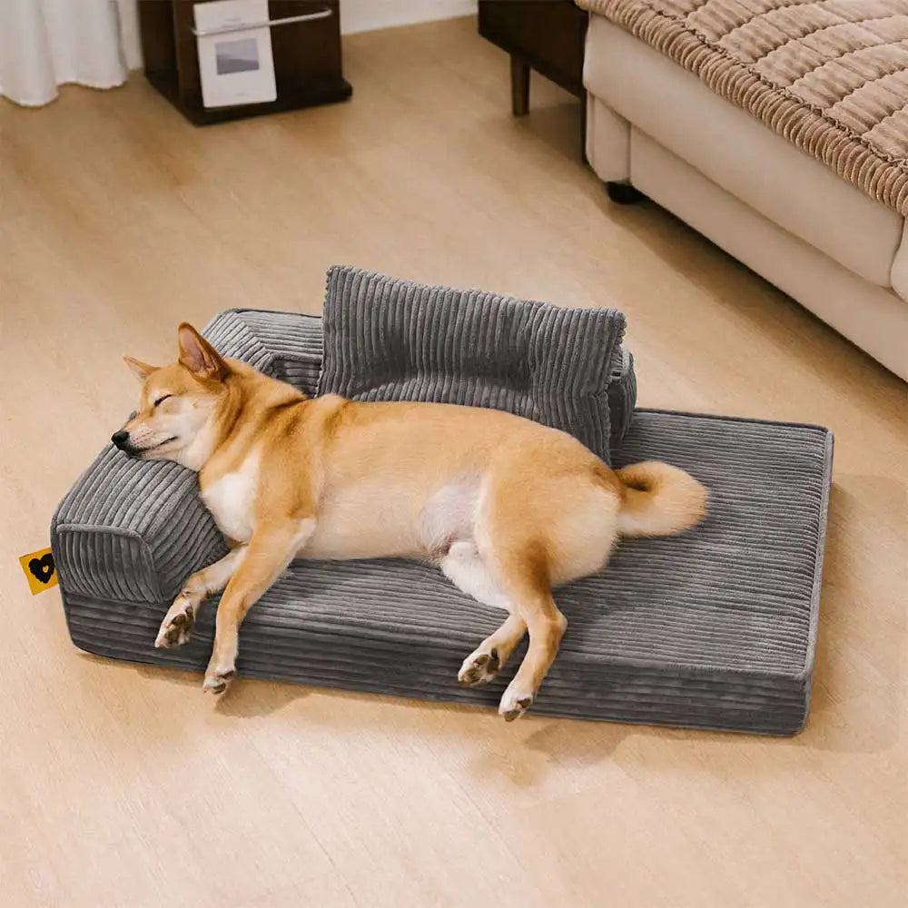 ComfySofa – Letto ortopedico per cani in corduroy anti-graffi, removibile