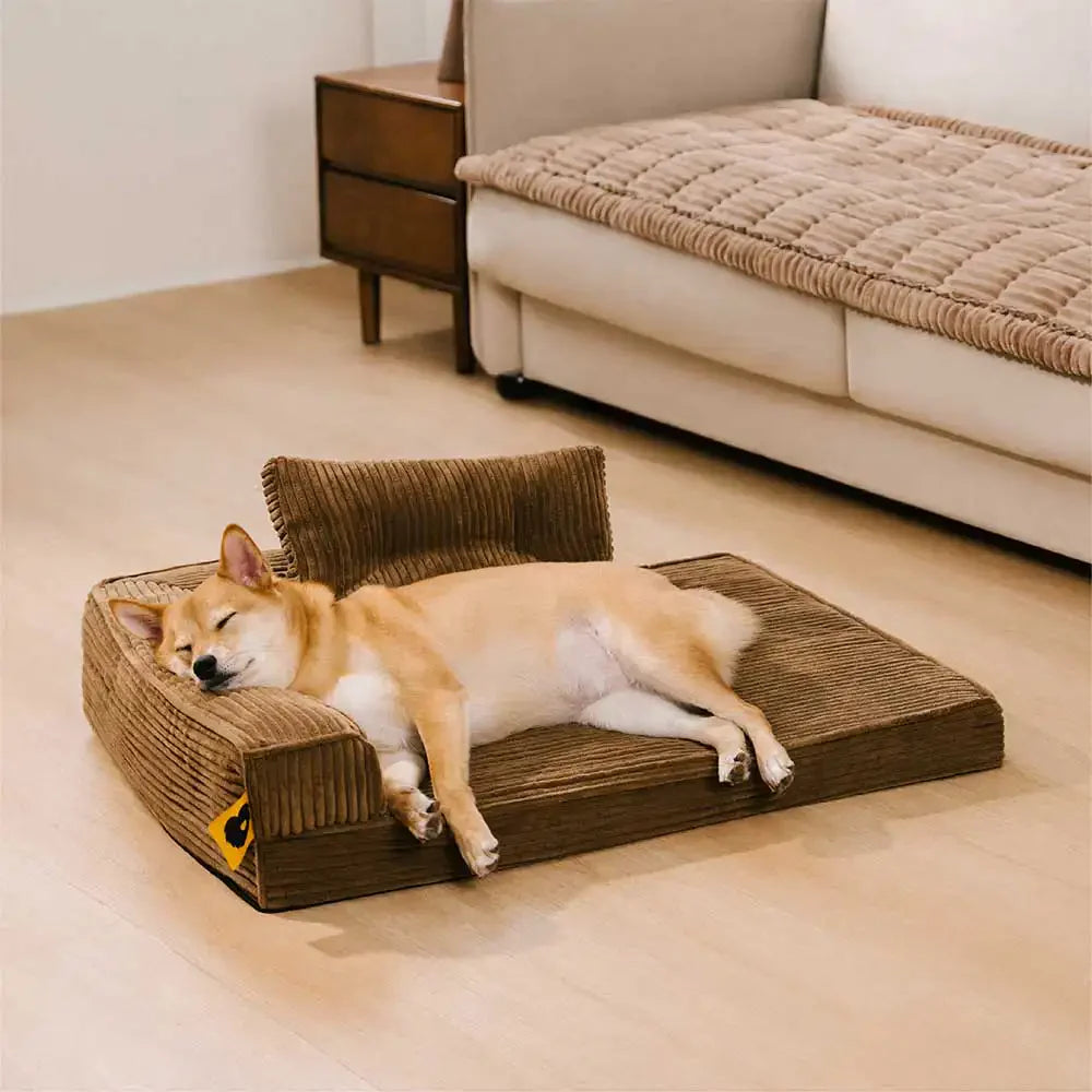 ComfySofa – Letto ortopedico per cani in corduroy anti-graffi, removibile