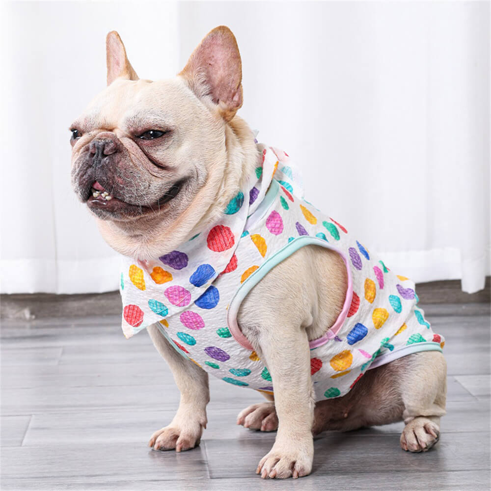 Pet Dog Clothes Rainbow Polka Dot Light Sun Protection Vest