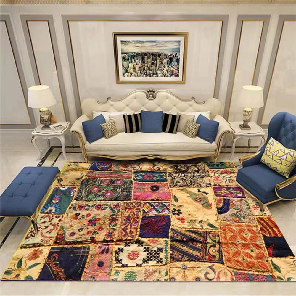 Bohemian folk retro living room sofa carpet
