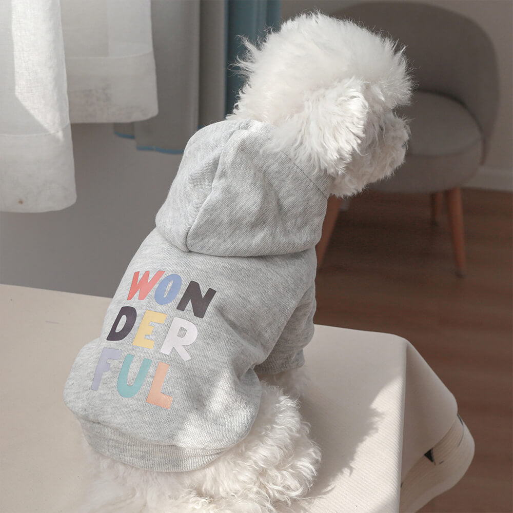 Spring and Autumn Pet Puppy Cat Cute Fashion Colorful Pattern Printed Hooded Sweatshirt