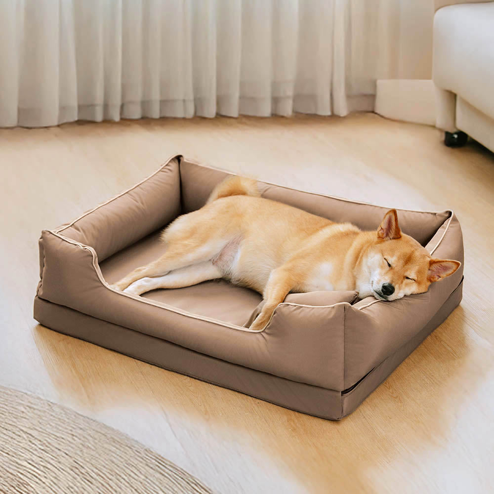 Letto per cani in stile nordico, impermeabile, anti-graffi e lavabile con cuscino.