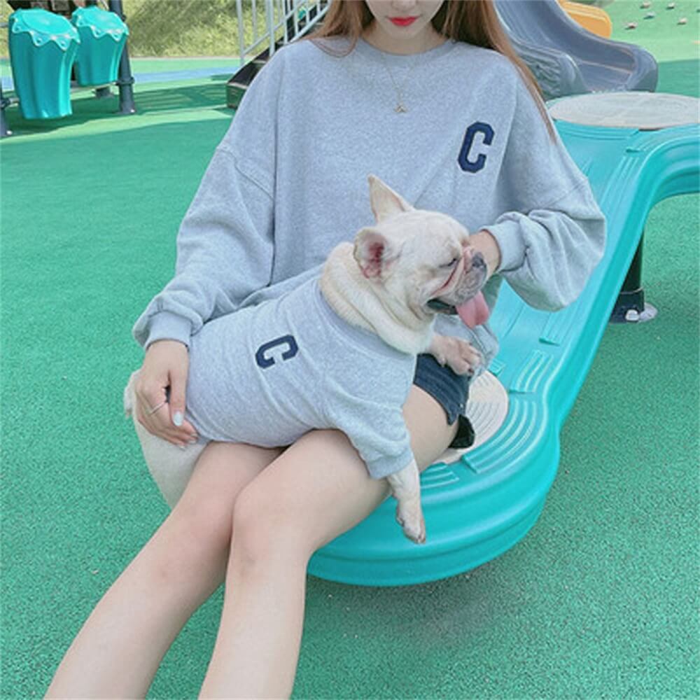 Ropa para mascotas Perro Estilo familiar Sudadera bordada con letras