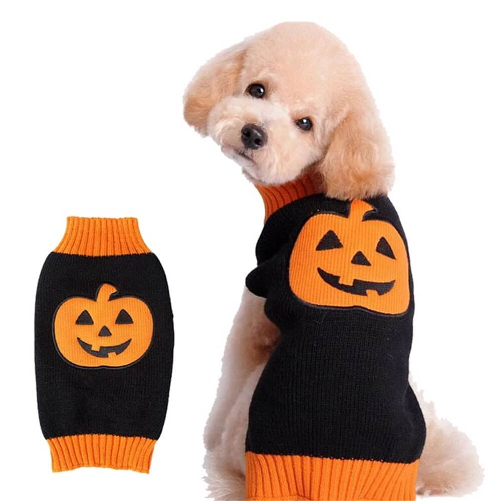 Maglione per animali domestici di Halloween | Abbigliamento per cani modello Halloween caldo e accogliente