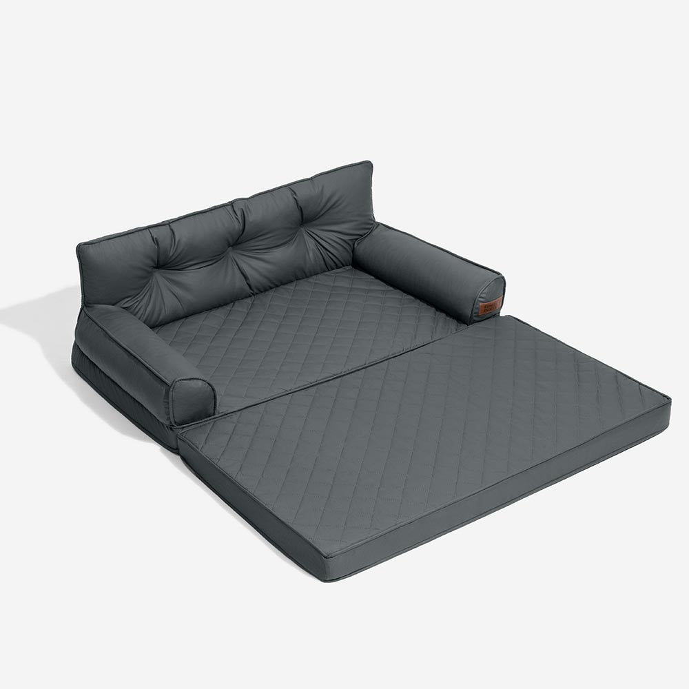 Letto per cani grande ortopedico pieghevole in finta pelle di lusso - CoreLounge