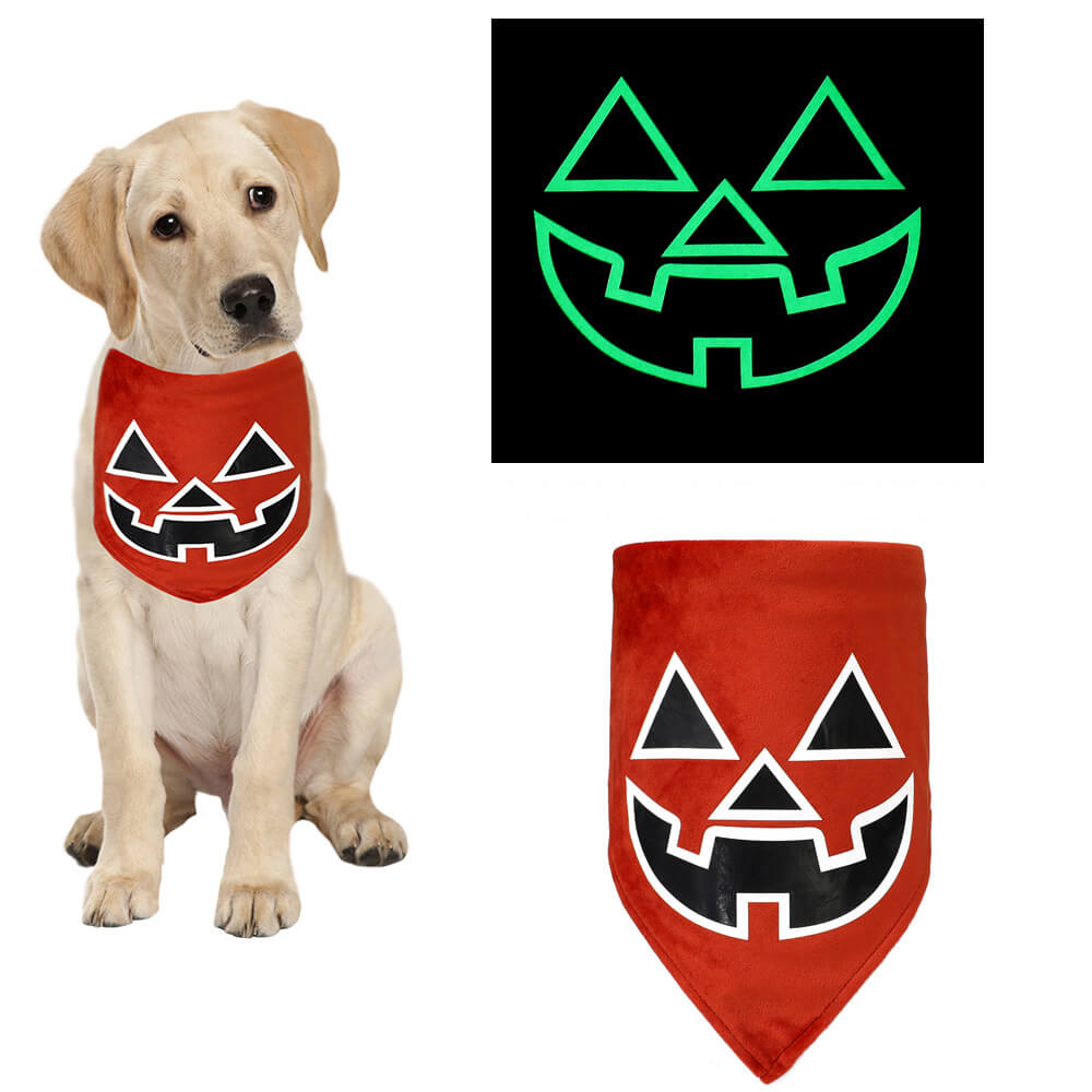 Bandana luminosa per animali domestici di Halloween | Bavaglino e collare per animali domestici con triangolo luminoso