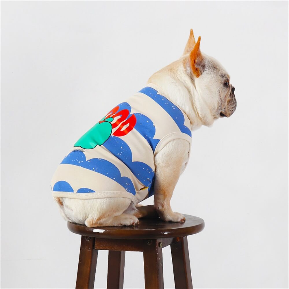 Pet Dog Clothes Vest Thin Breathable Pet Small and Medium Dog French Bulldog Pug Pattern Colorful Cute Elastic