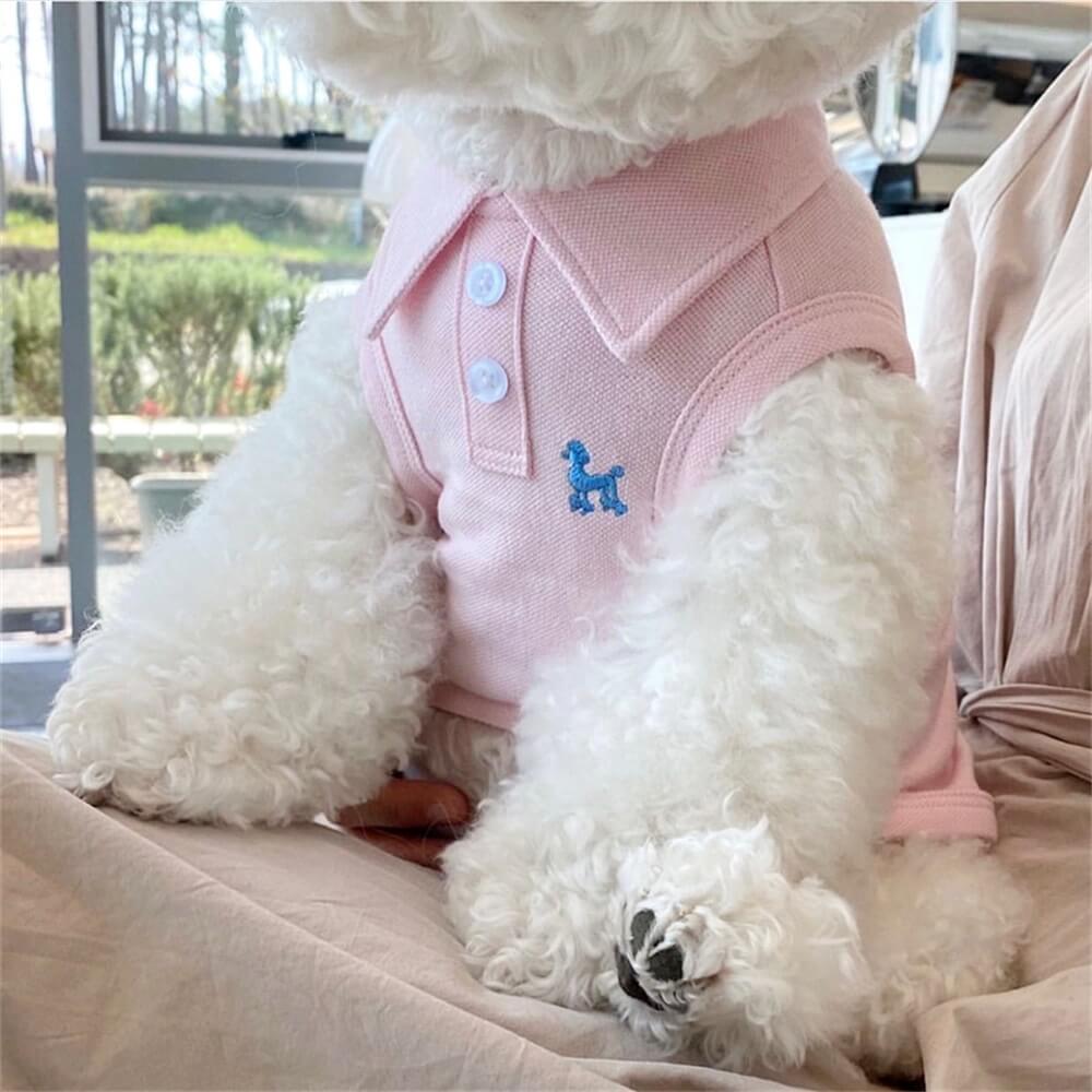 Pet Summer Lightweight Breathable Vest Solid Polo T-shirt for Small Dogs