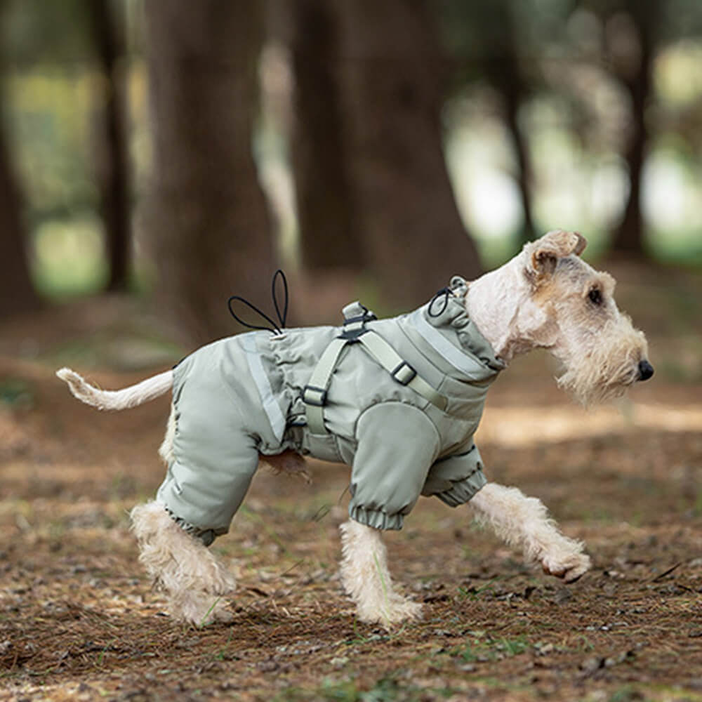 Cappotto per cani da esterno a quattro zampe tattico regolabile impermeabile