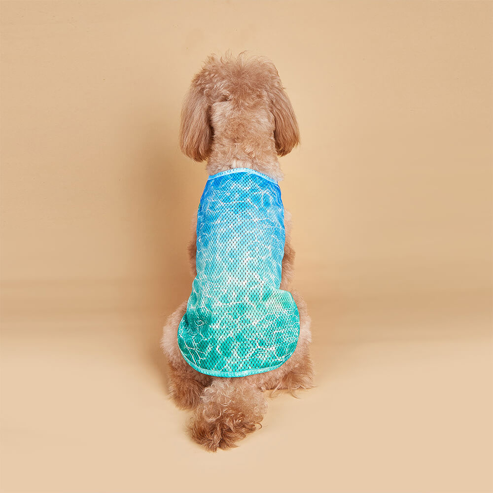 Cool Feeling Seahorse Ripple Print Vest Pet Clothes