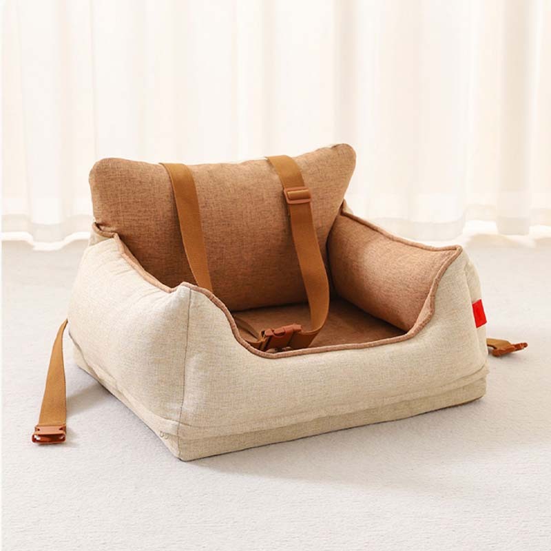 Letto da Auto per Cani Impermeabile e Sicuro - Caffè Chiaro
