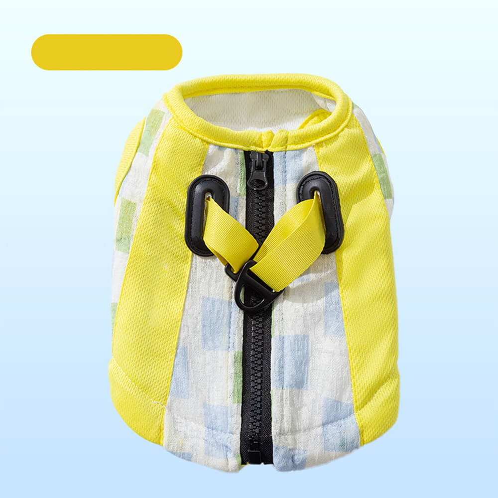 Pet dog clothes pattern bright color functional traction vest cooling vest