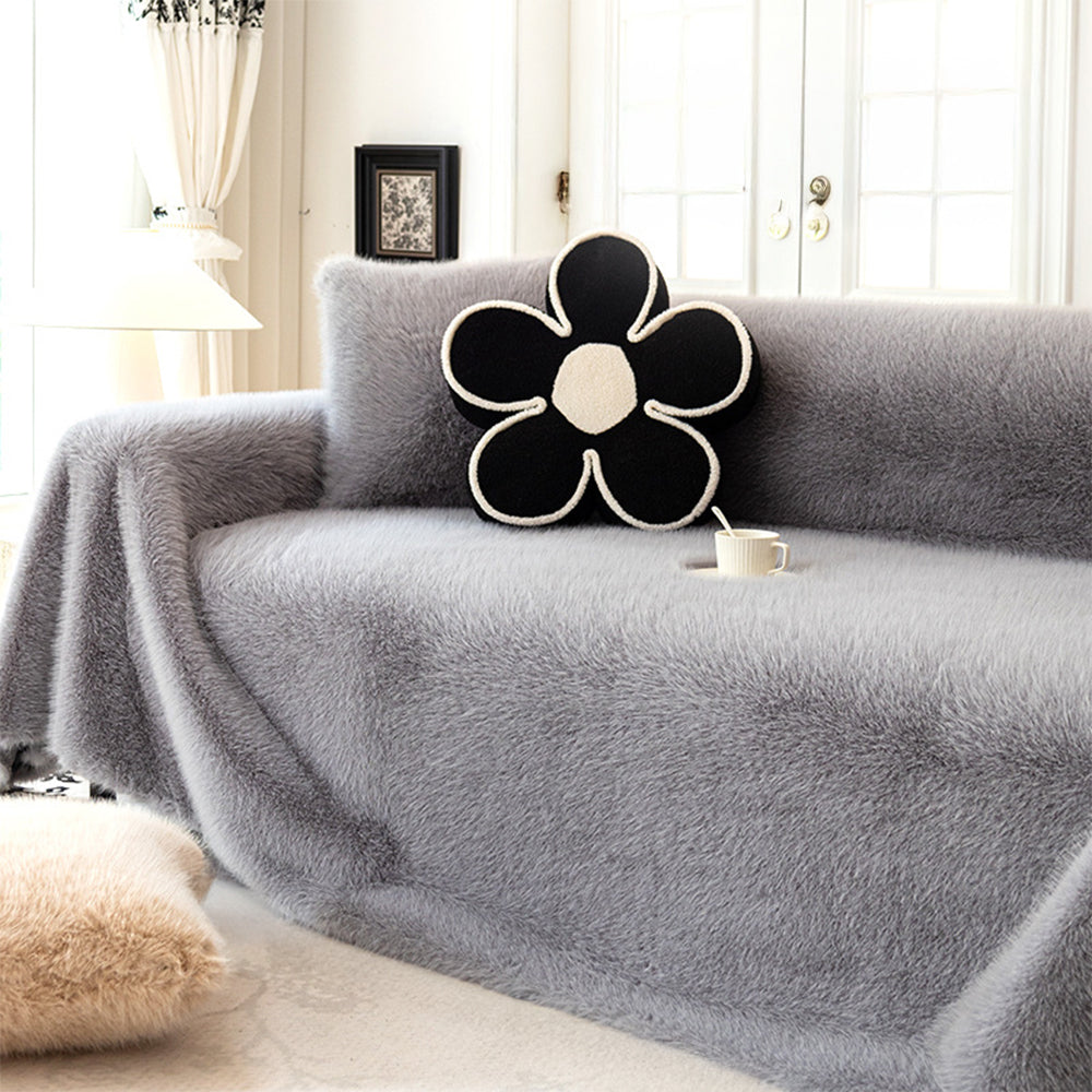 Luxury Skin-Friendly Long Faux Fur One-Piece Multi Functional Couch Cover