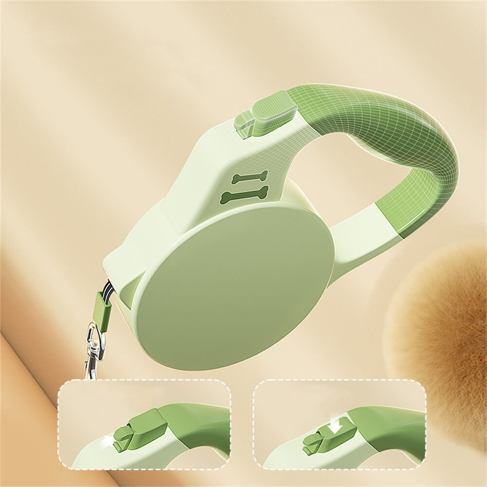 Guinzaglio automatico retrattile portatile per cani di taglia piccola e media