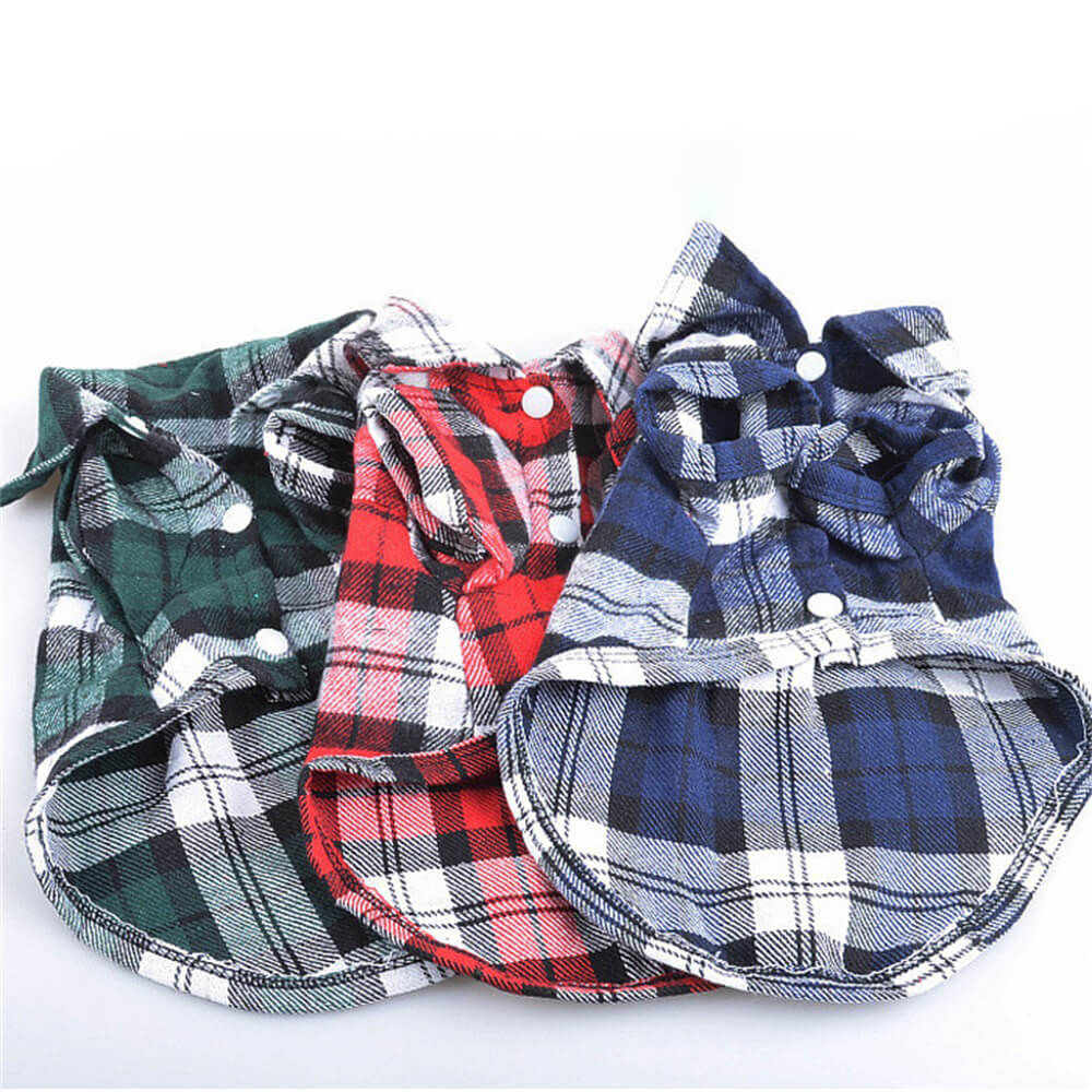 Camicia per Cani a Quadri Classica - Confortevole e alla Moda per Ogni Occasione