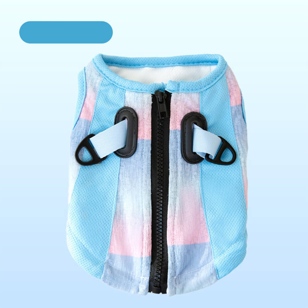 Pet dog clothes pattern bright color functional traction vest cooling vest