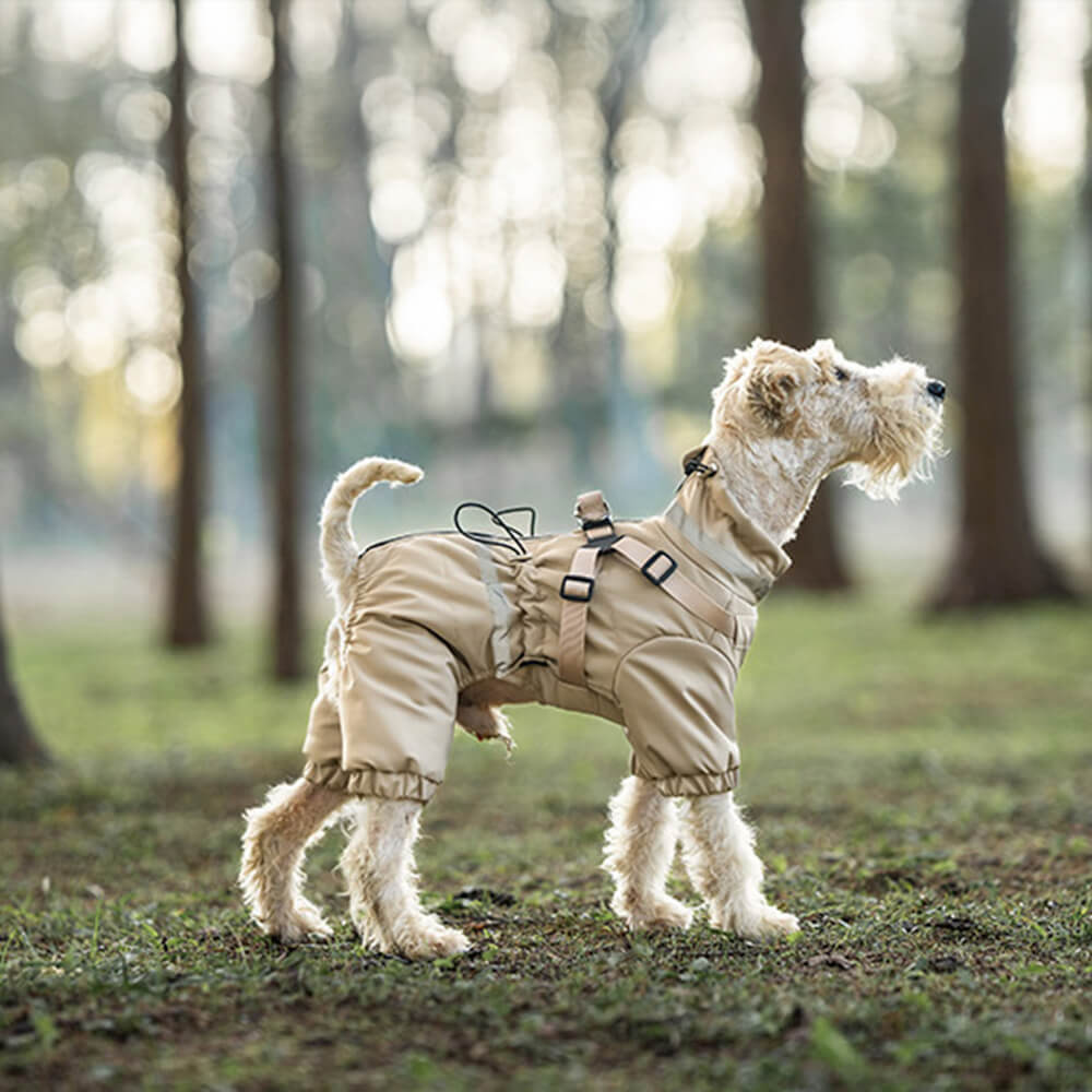 Cappotto per cani da esterno a quattro zampe tattico regolabile impermeabile