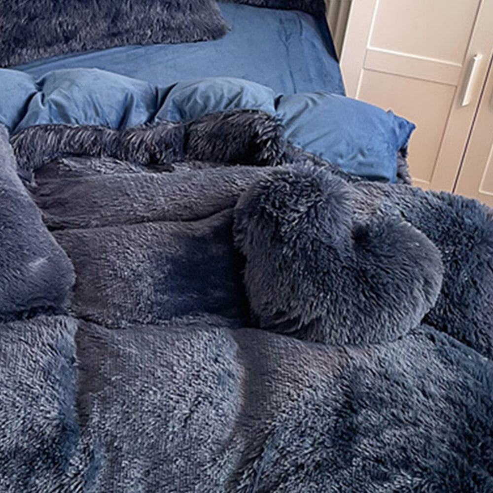 Set di lenzuola di lusso romantico in peluche spesso e caldo