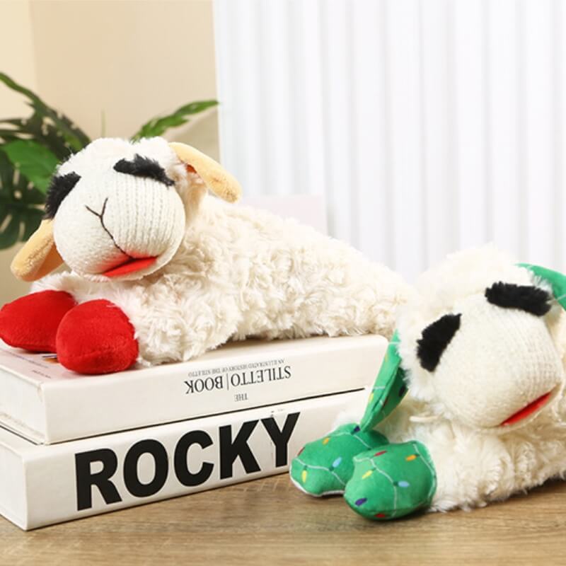 Giocattolo interattivo per cani in peluche a forma di agnello con scomettitore