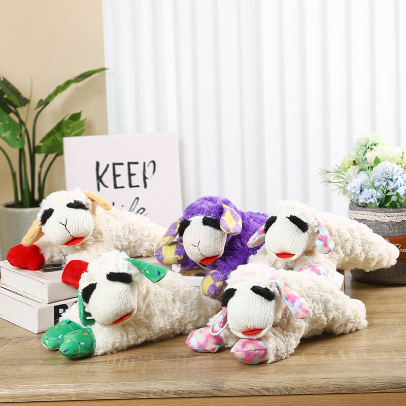 Giocattolo interattivo per cani in peluche a forma di agnello con scomettitore