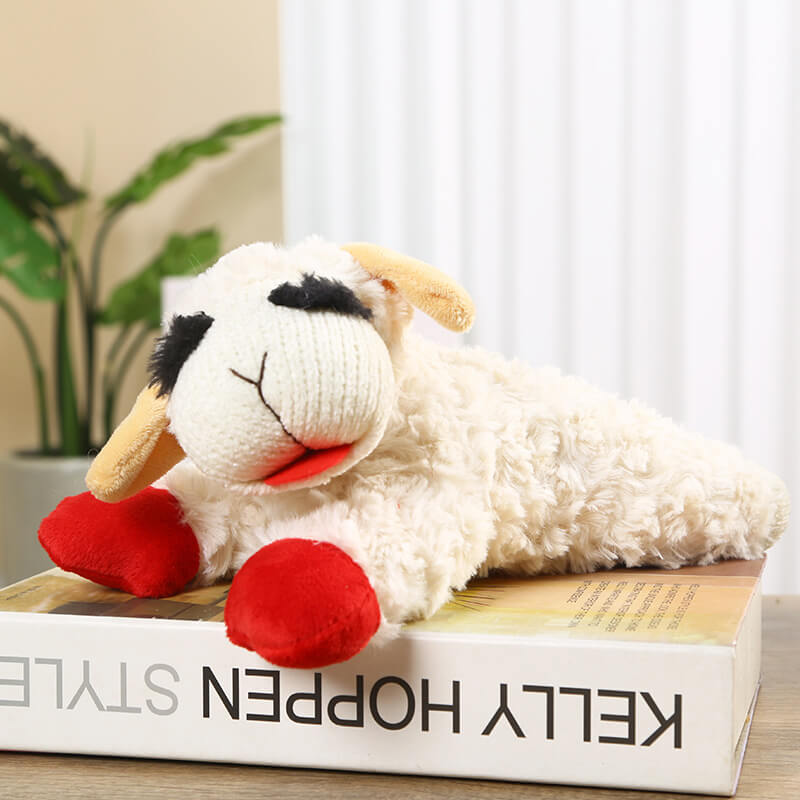 Giocattolo interattivo per cani in peluche a forma di agnello con scomettitore