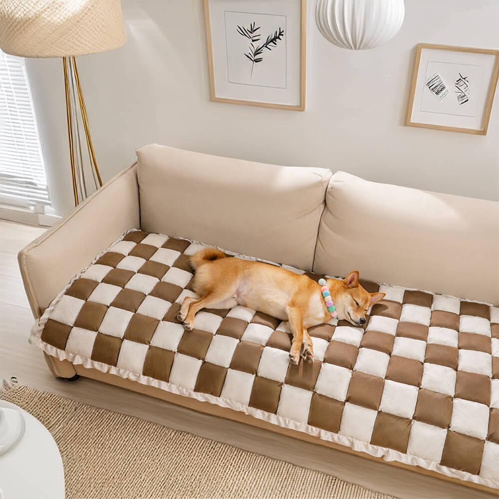 Coperta per animali in plaid patchwork, protettore per mobili, copertura per divano