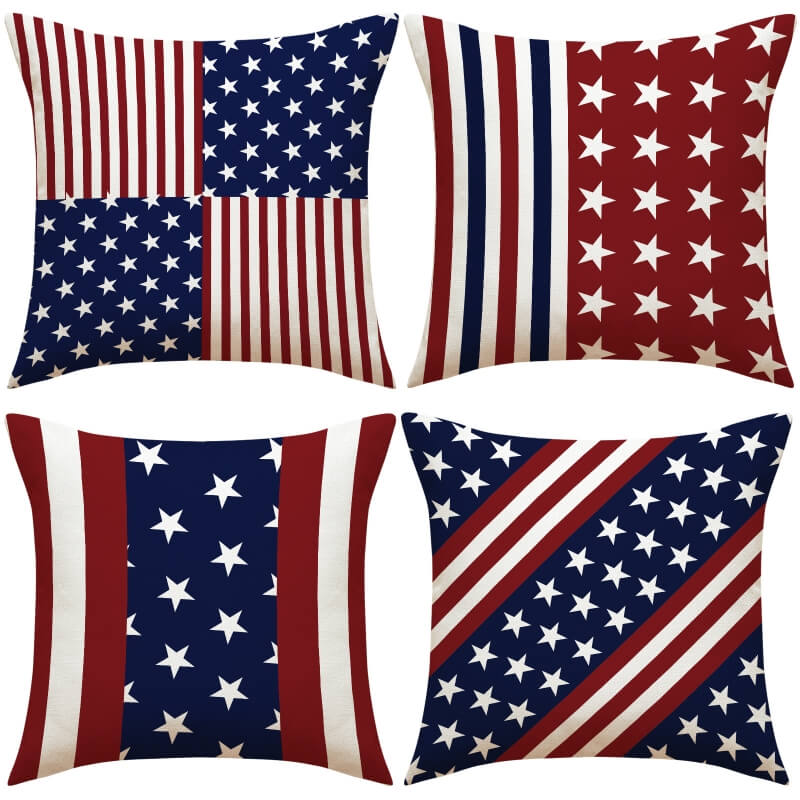 American Flag Decor Stars and Stripes Sofa Pillow