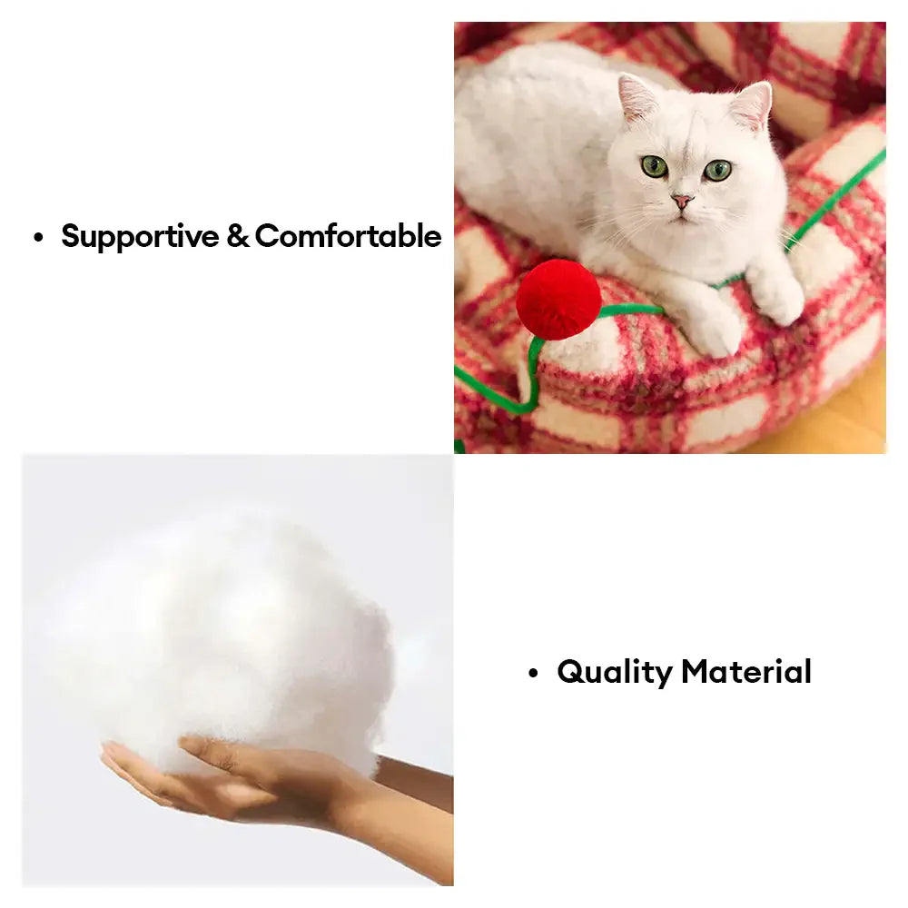 Divano per cani in peluche spessa a quadri moda parco di divertimenti