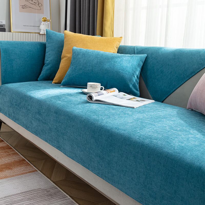 Copertura protettiva per divano in chenille confortevole color vermiglio
