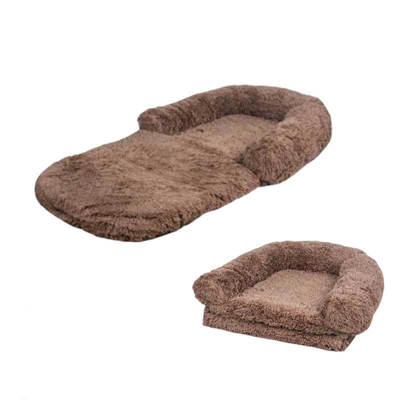 Cuccia Chic in peluche grande per cani, letto pieghevole per cani umani