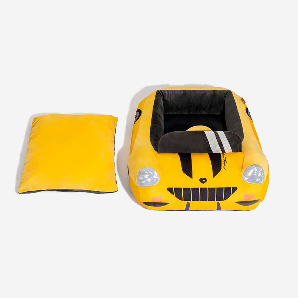 FUNNYFUZZY Chic Racer Car Supportive Dog Bed - Glamour Drive