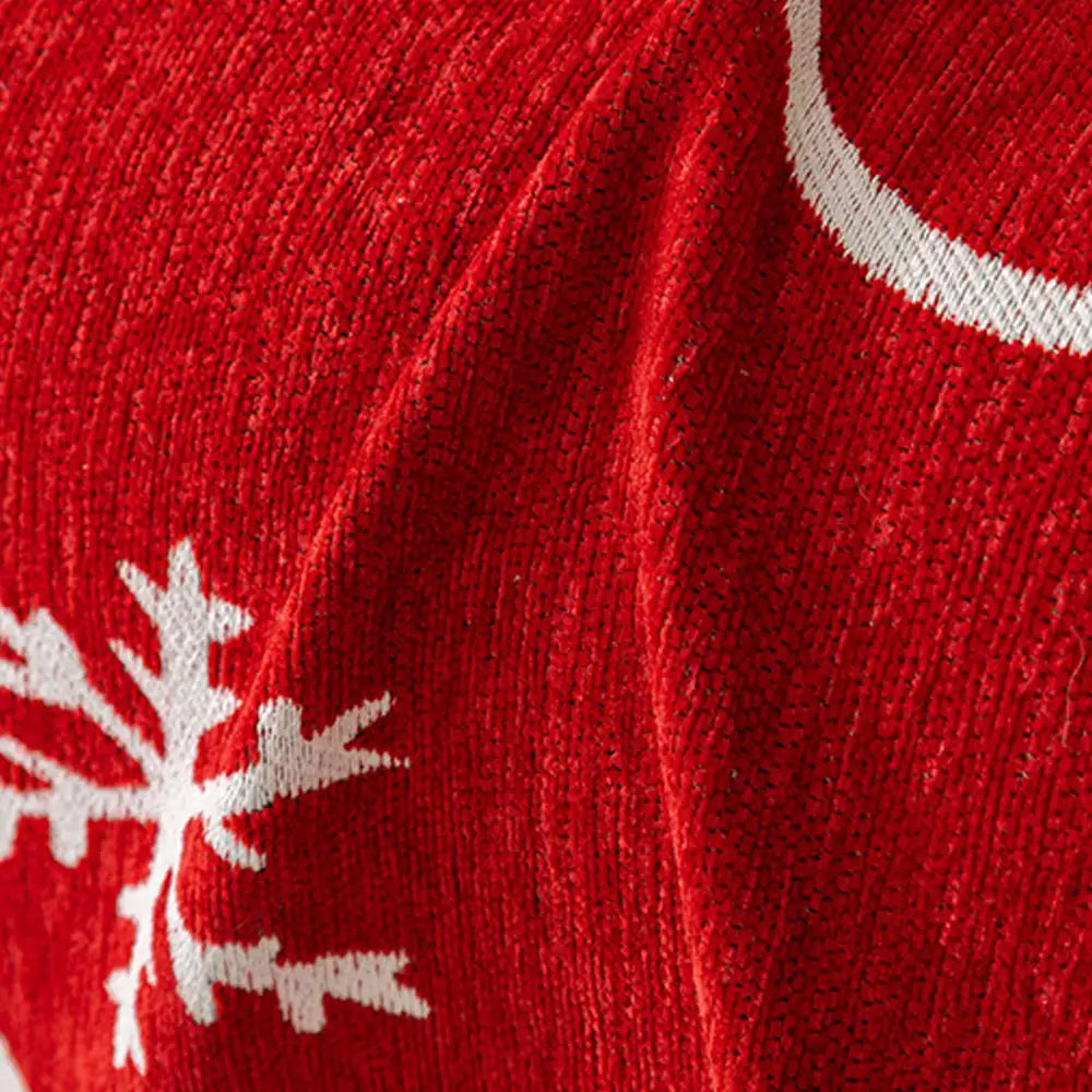 Coperta per divano resistente all'usura in chenille decorazione natalizia.