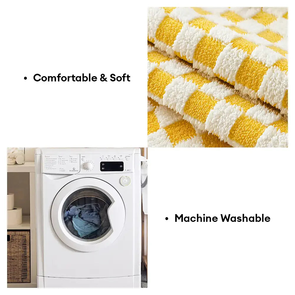 Copertura per divano in tessuto a scacchi classico, confortevole, resistente ai graffi e antiscivolo.