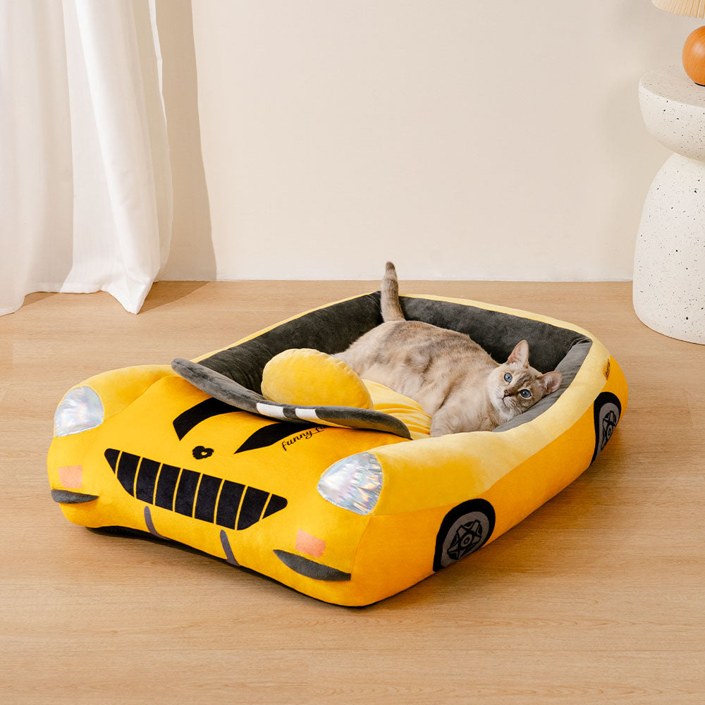 Letto per gatti imbottito a forma di auto da corsa cabriolet classica - Fast＆Fur
