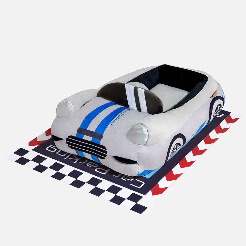 Letto per animali in peluche a forma di auto da corsa convertibile classica - Fast＆Fur