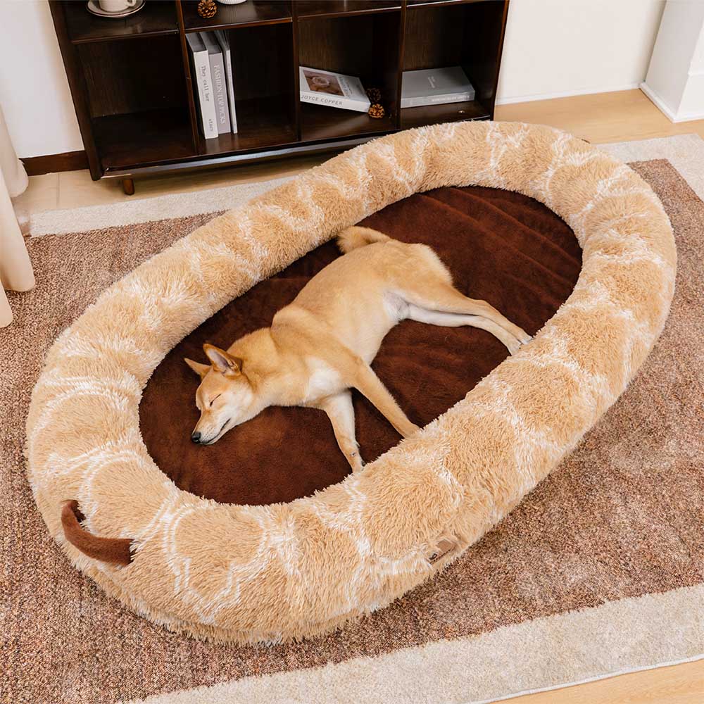 Letto ovale super grande di lusso per un sonno più profondo - letto per cani umani.
