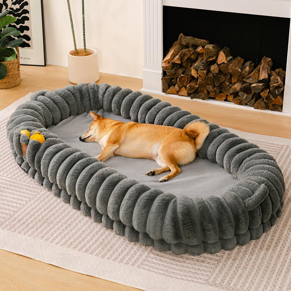Letto per cani umano a ciambella super grande e soffice - Culla coccolosa