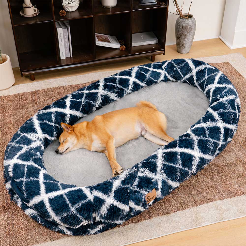 Letto ovale super grande di lusso per un sonno più profondo - letto per cani umani.