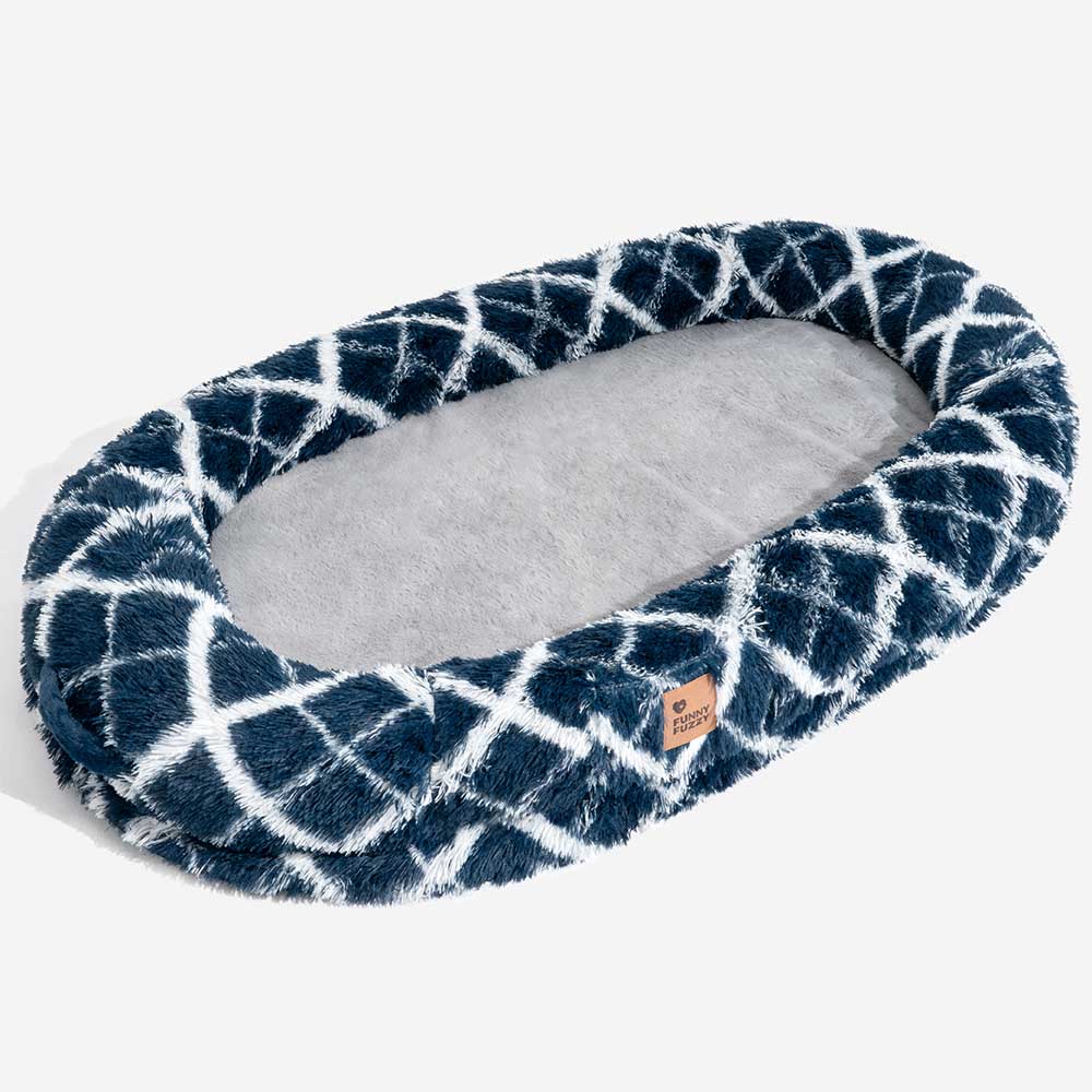 Letto ovale super grande di lusso per un sonno più profondo - letto per cani umani.