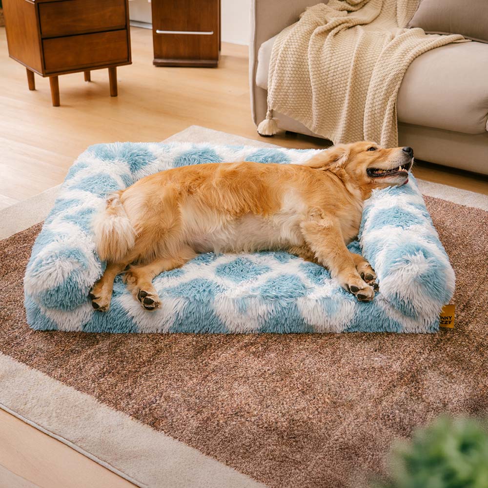 Divano Letto Ortopedico per Cani a Cuscino Classico a Quadri - Comfort Accogliente